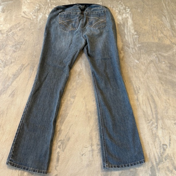 Maternity Fit & Flare Bootcut Blue Denim Jeans Sz M - Picture 6 of 8
